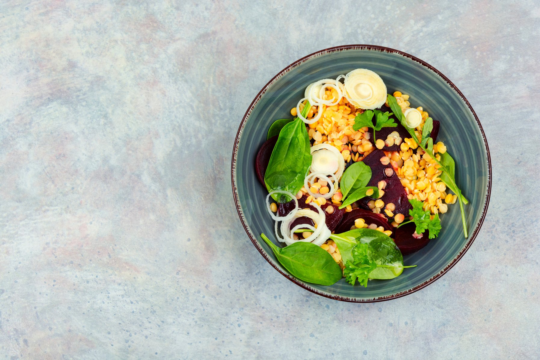 Vegetarian lentil salad, diet food